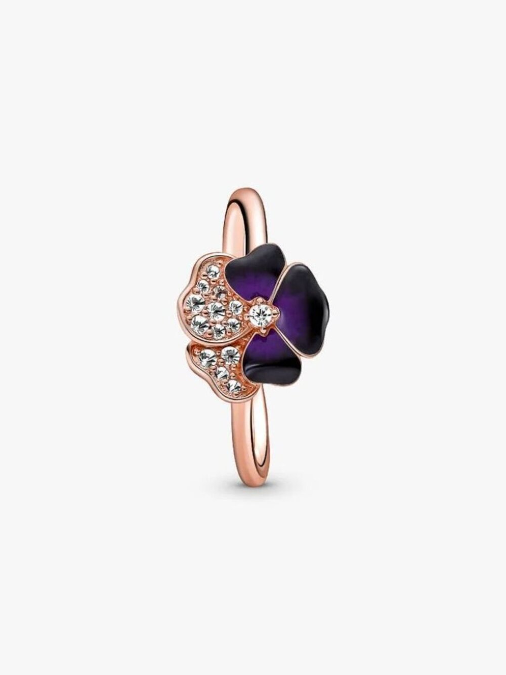 Pandora FINAL SALE - Deep Purple Pansy Flower Ring - Picture 2 of 5